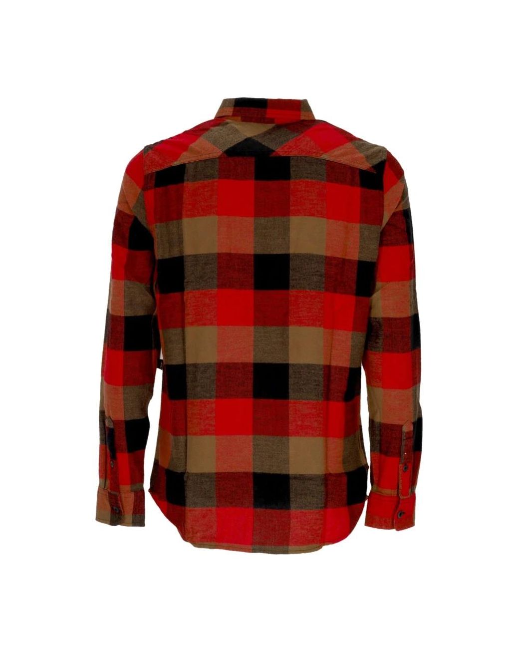 Vans Red Long Sleeve Shirt Box Flannel Shirt for men