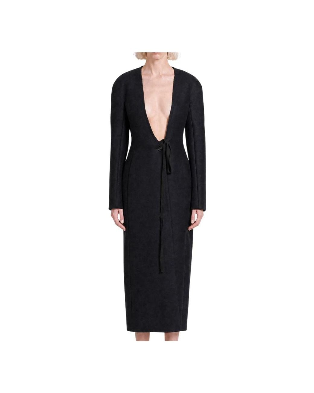 Maison Margiela Black Single-Breasted Coats