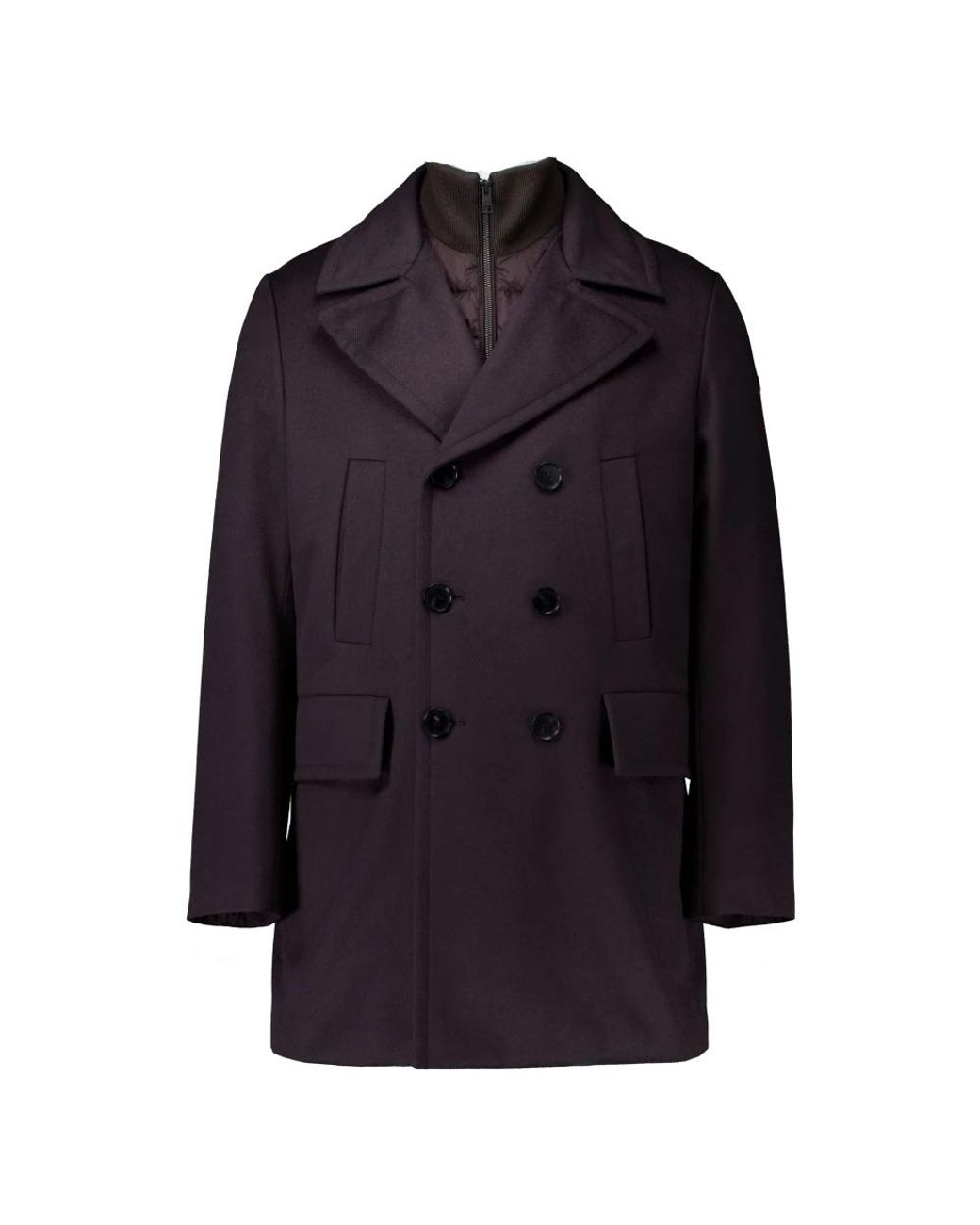 DUNO Blue Double-Breasted Coats for men