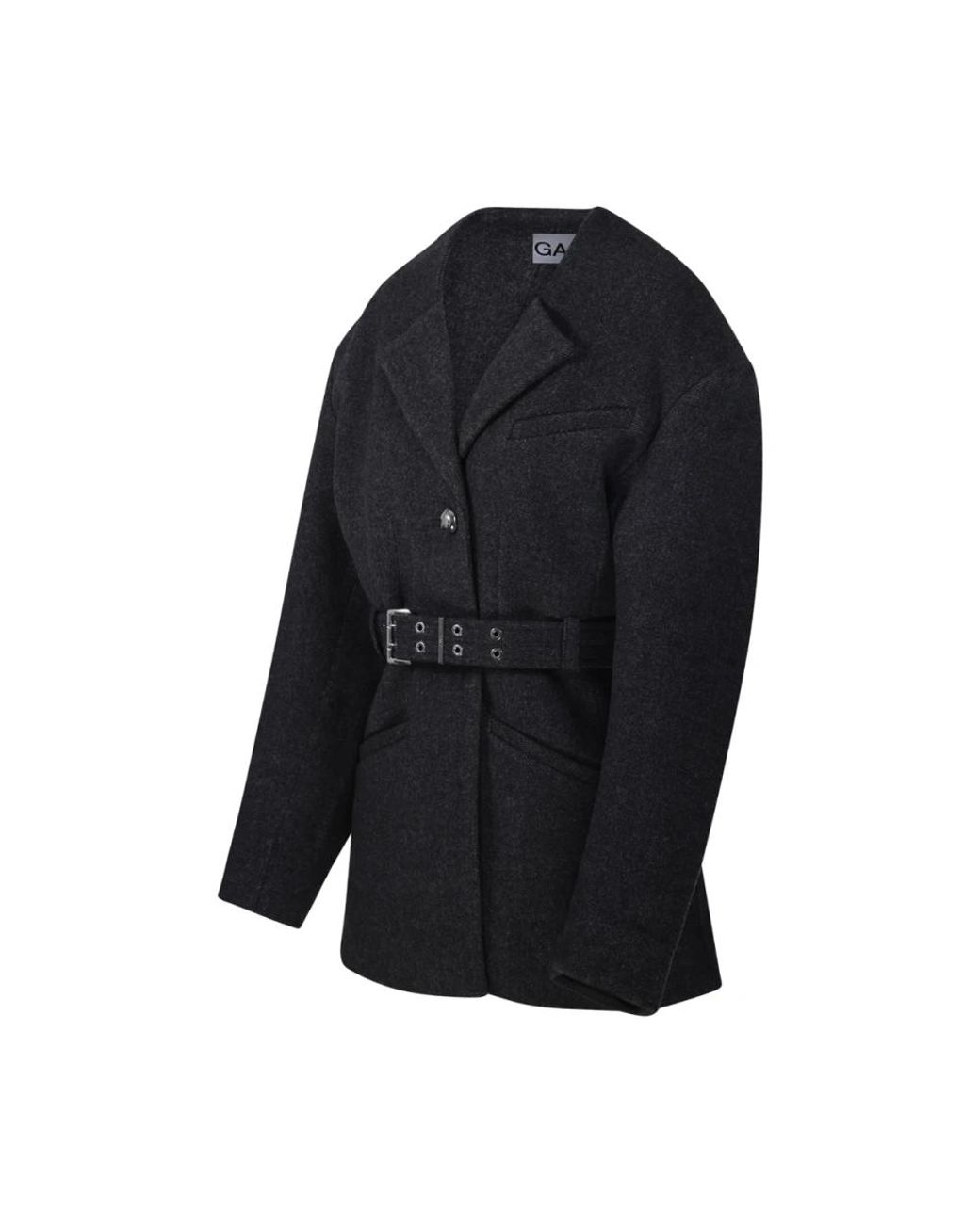 Ganni Black Belted Coats