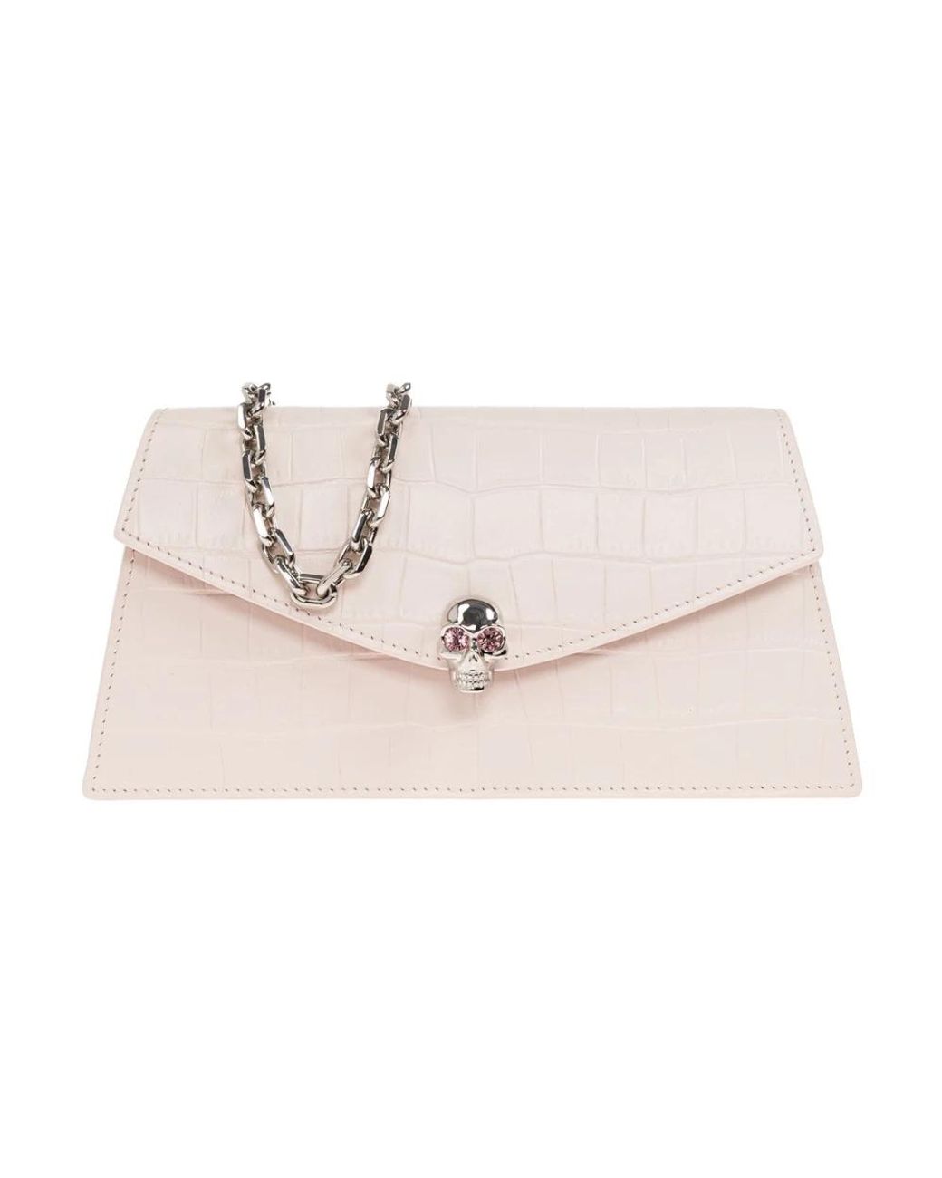 McQueen Skull Mini Lederen Tas in het Pink