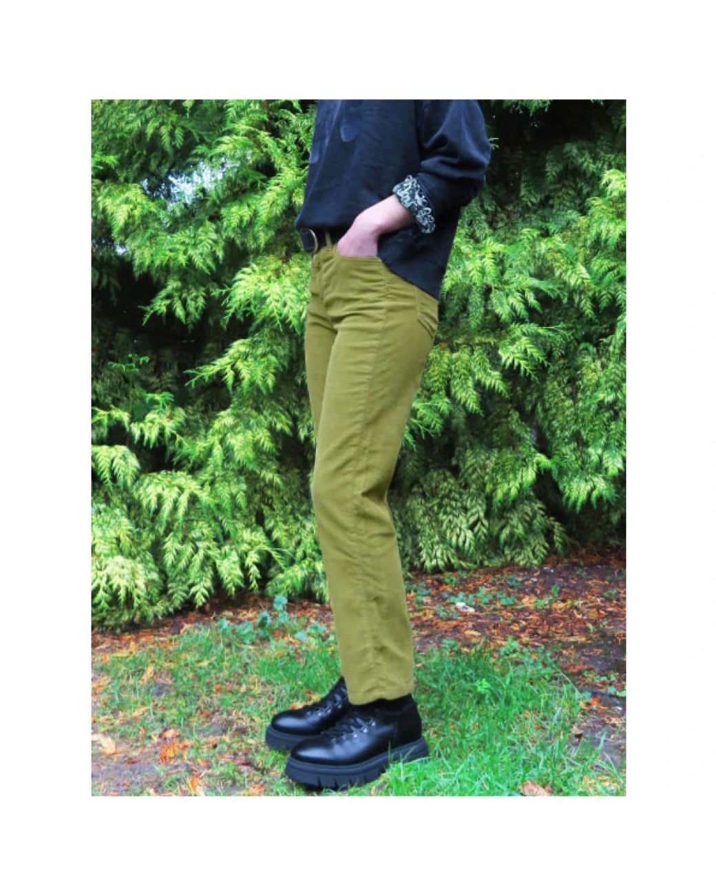Islow Green Slim-Fit Trousers
