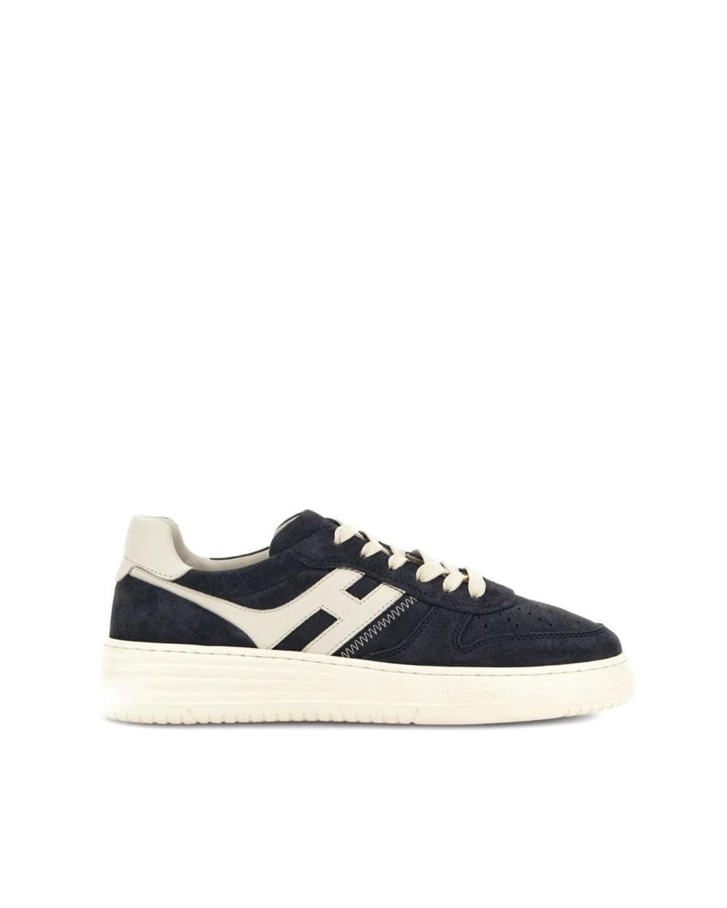 Hogan Blue Lace-Up Calfskin Shoes With Off- Accents for men