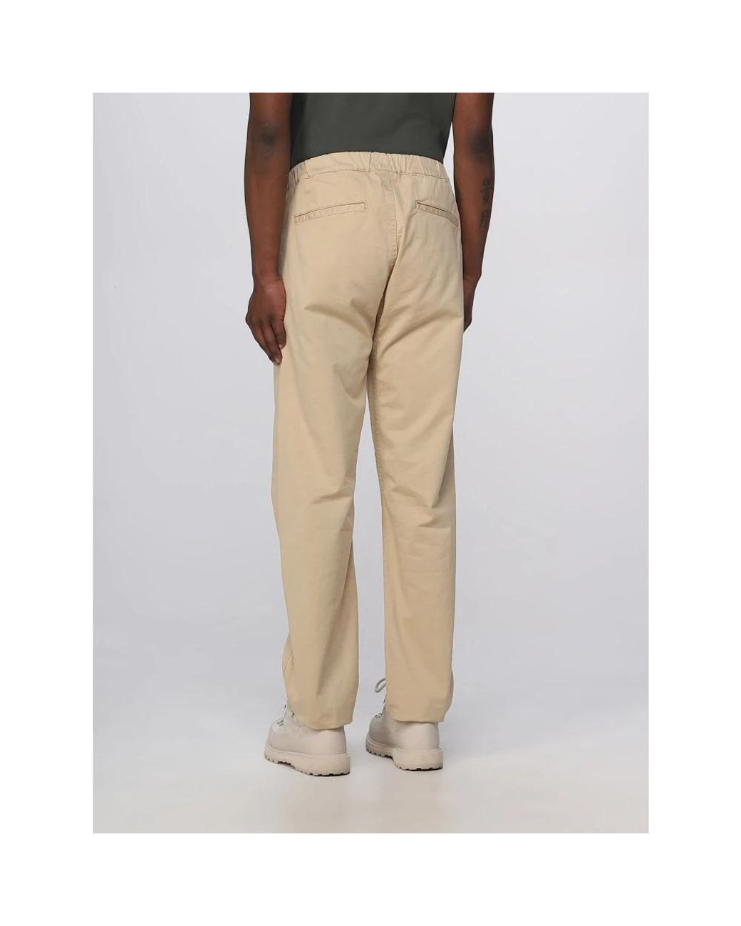 Woolrich Natural Straight Trousers for men