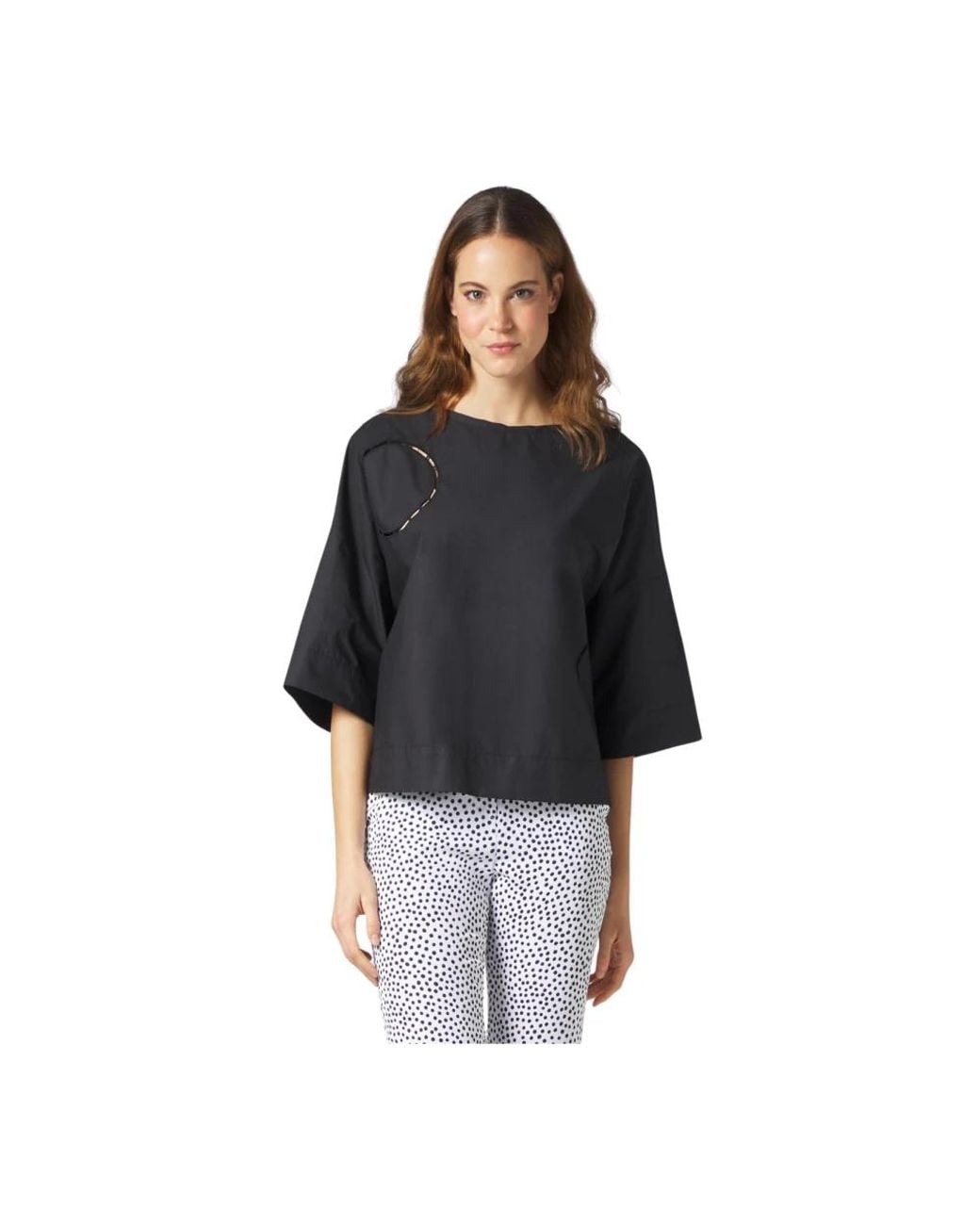 Manila Grace Black Blouses