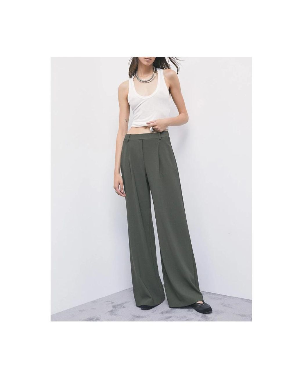 Patrizia Pepe Gray Wide Trousers