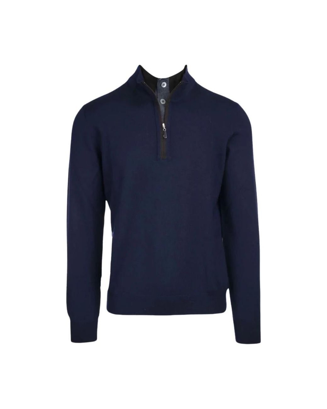 Gran Sasso Blue Zip-Throughs for men