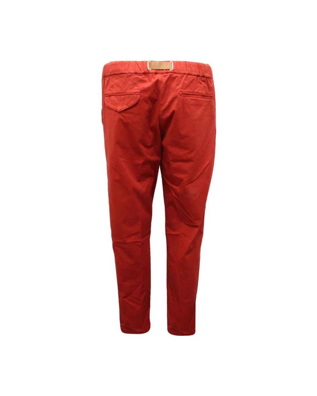 White Sand Red Slim-Fit Trousers for men