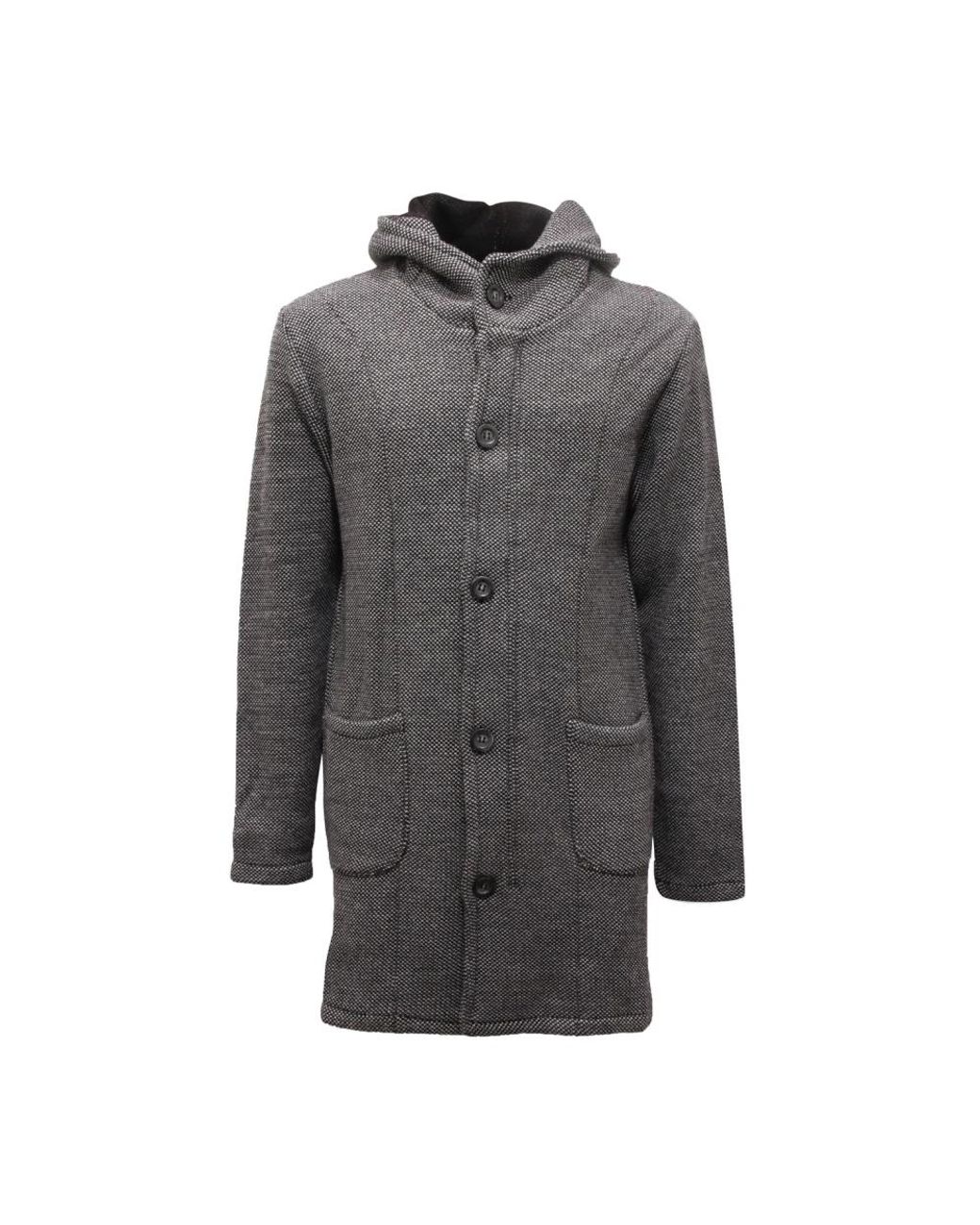 Imperial Jassen ,Zwart ,Wol Wollen Jas Met Capuchon in het Gray voor heren