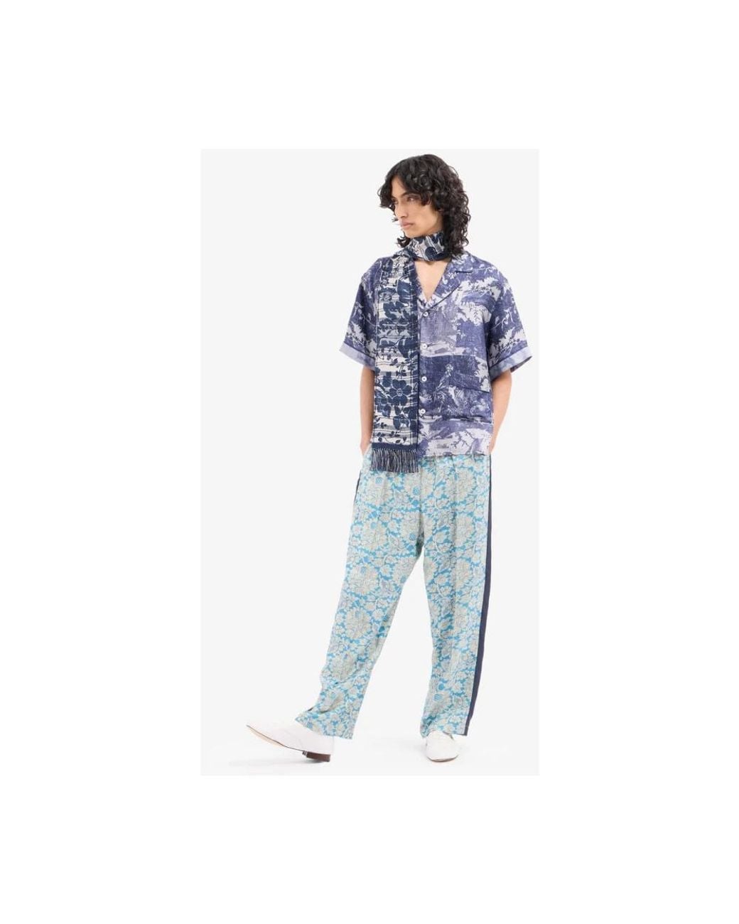 Pierre Louis Mascia Blue Straight Trousers for men