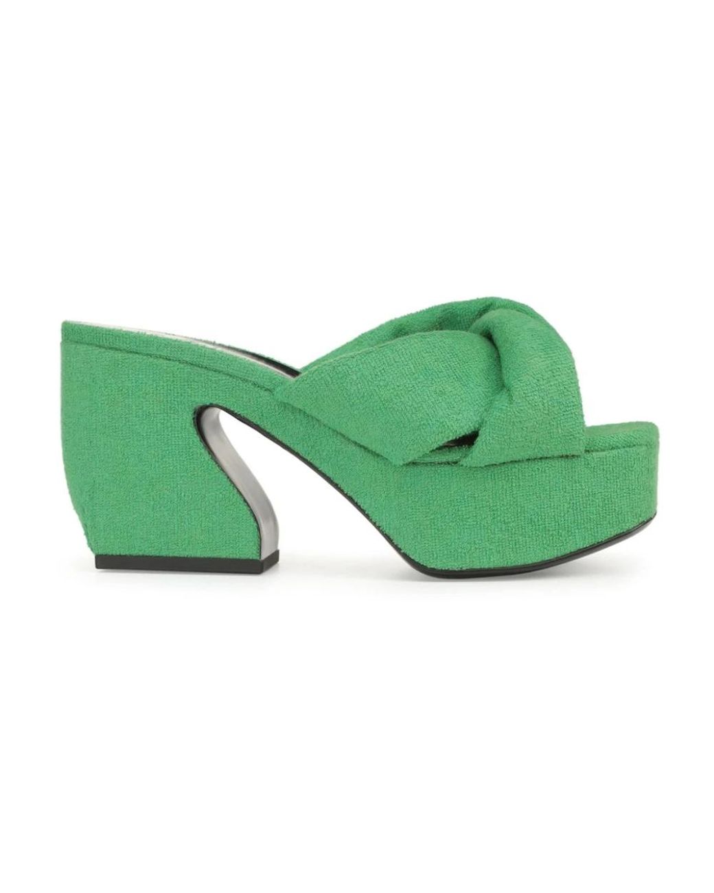 Sergio Rossi Green Platform mules für moderne frauen