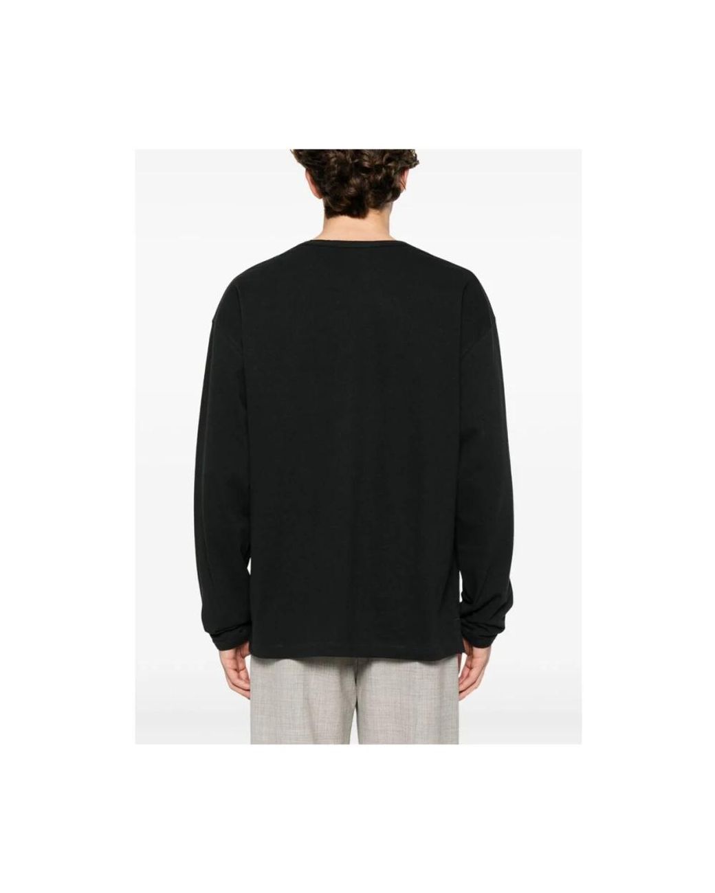 Lemaire Black Long Sleeve T-Shirts for men