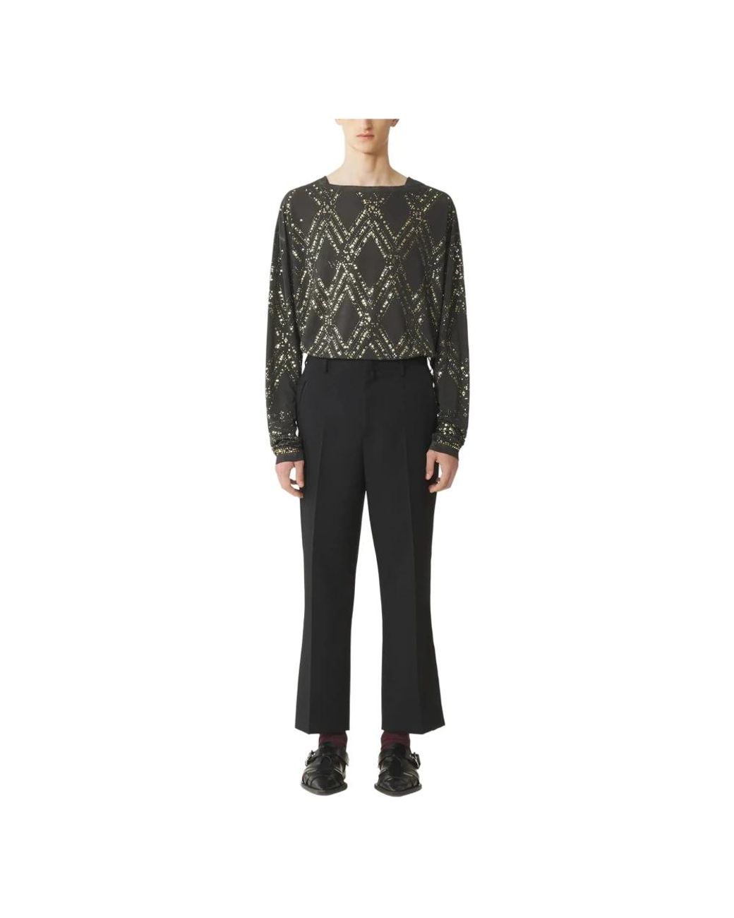 Lanvin Black Straight Trousers for men