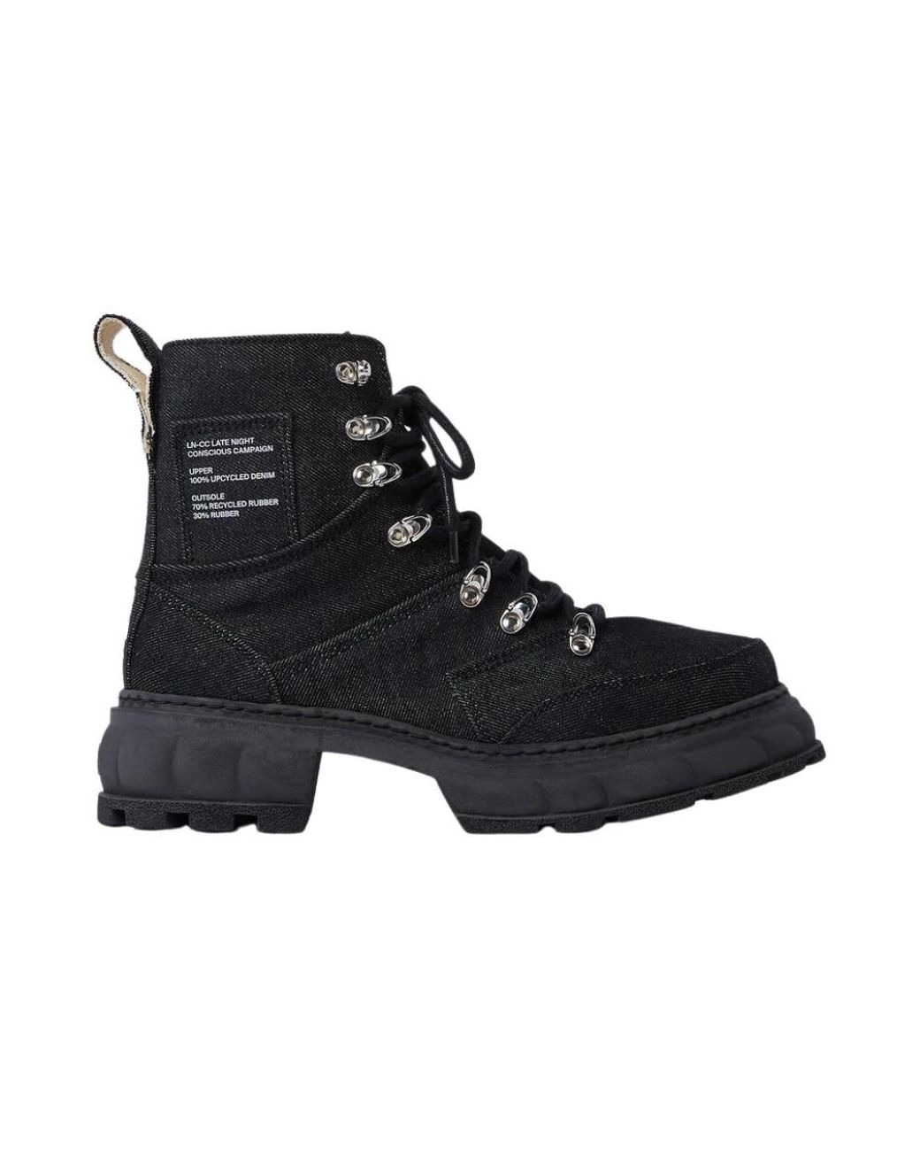 Viron Black Lace-Up Boots