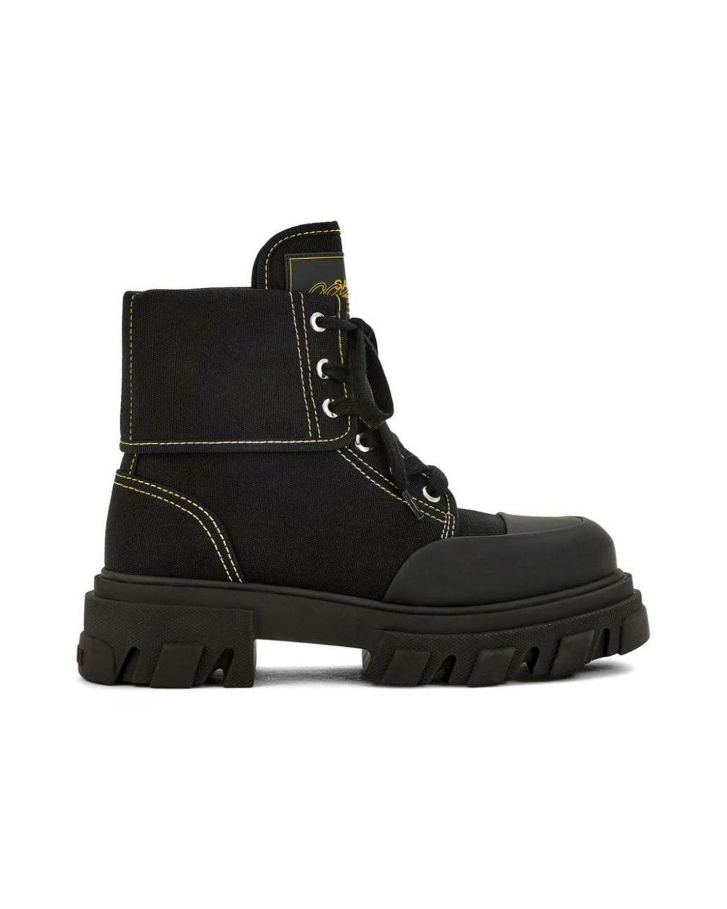 Ganni Black Lace-Up Boots