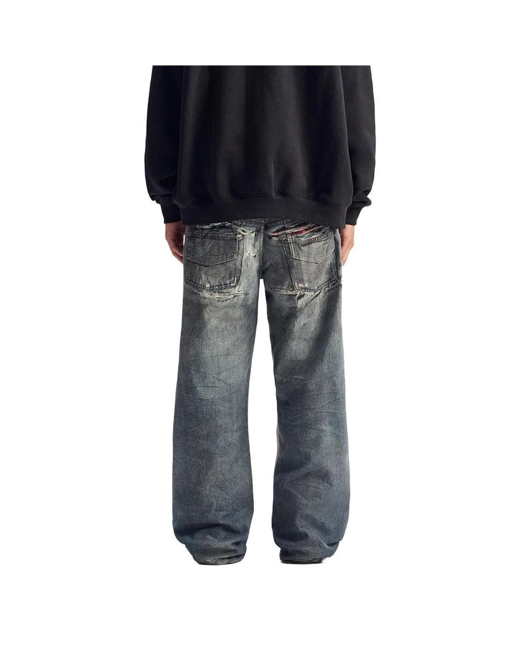Purple Brand Gray Straight Fit Jeans for men