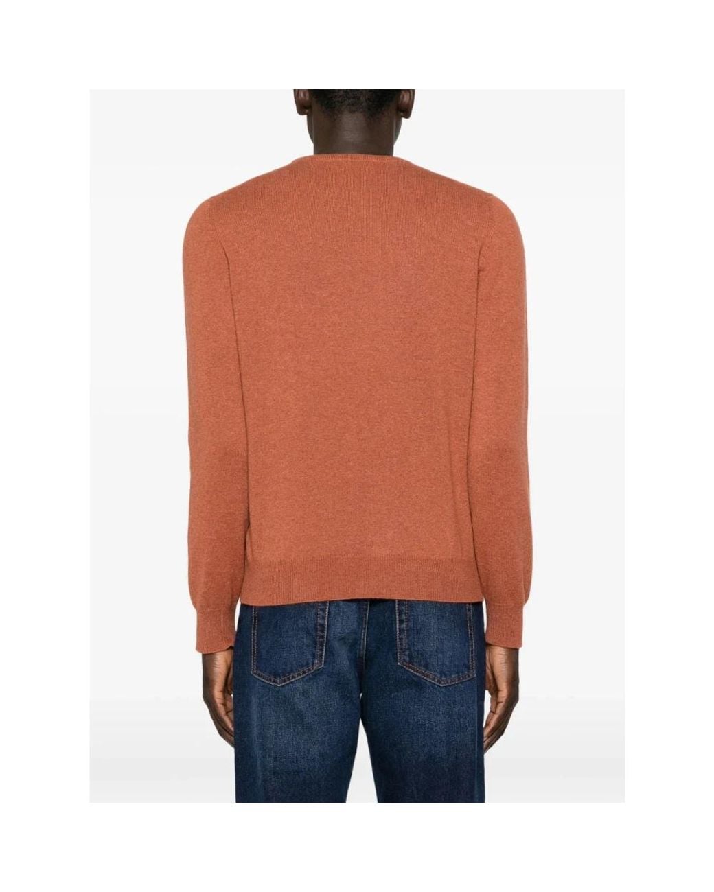 Gran Sasso Orange Round-Neck Knitwear for men