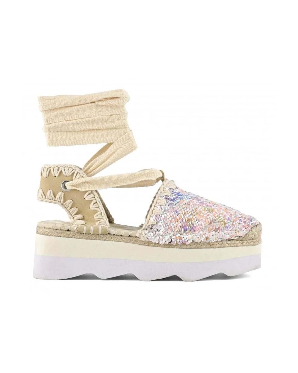 Mou Schoenen ,Katoen Espadrilles in het Metallic