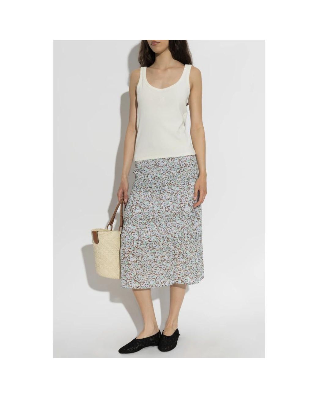 Midi Skirts Tory Burch de color Gray