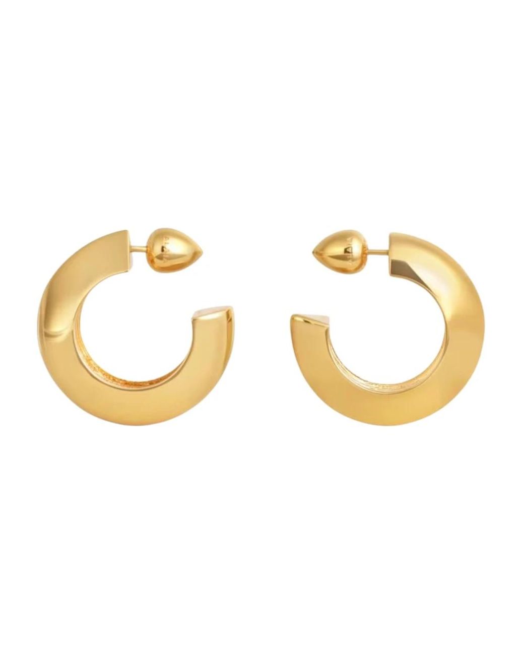 Alaïa Metallic Edge Hoops Ohrringe