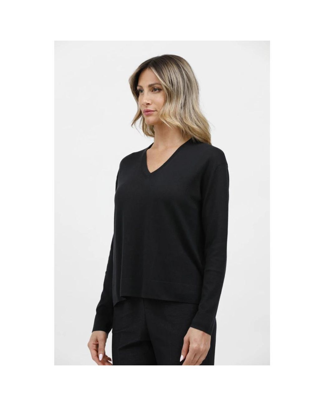 Max Mara Black V-Neck Knitwear