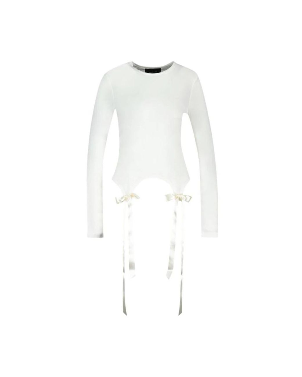 Simone Rocha Bow Tail Easy Long Sleeve T-Shirt in het White