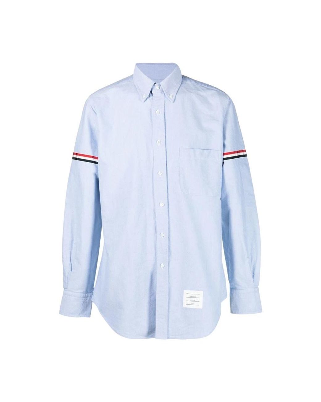 Thom Browne Blue 4-Bar Oxford Shirt for men