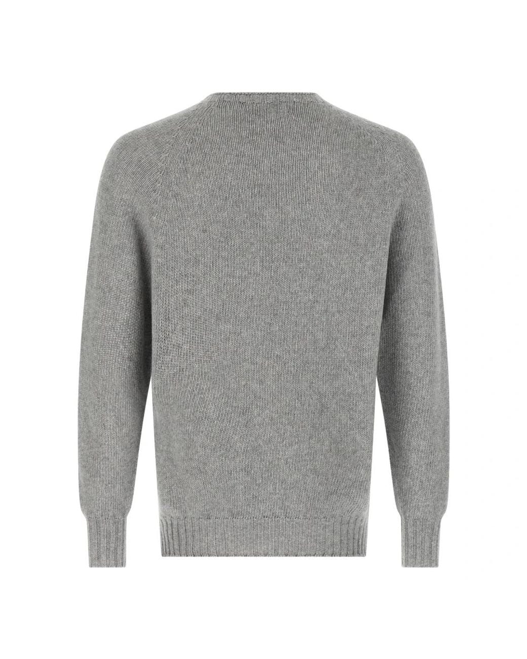 Ma'ry'ya Gray Round-Neck Knitwear for men