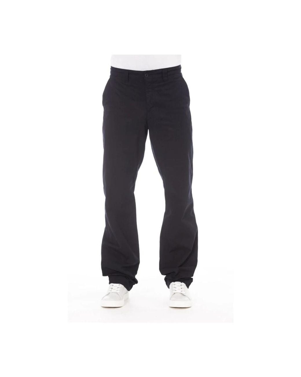 Alpha Studio Blue Straight Trousers for men