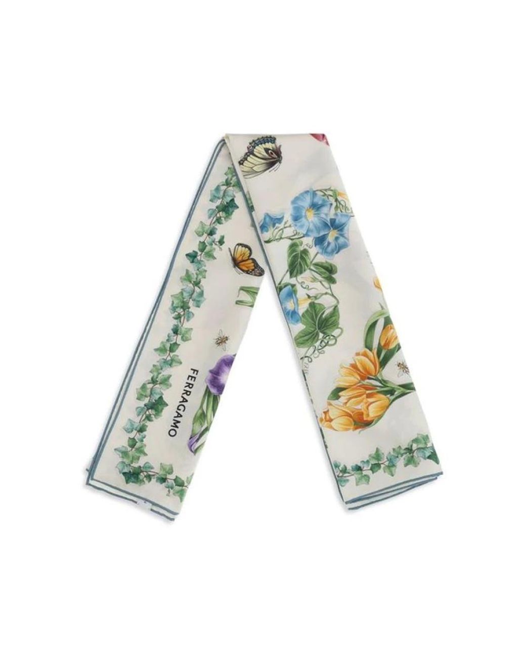 Ferragamo Blue Silk Scarves