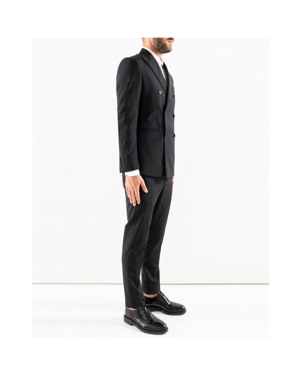 Cor Sine Labe Doli Black Double Breasted Suits for men