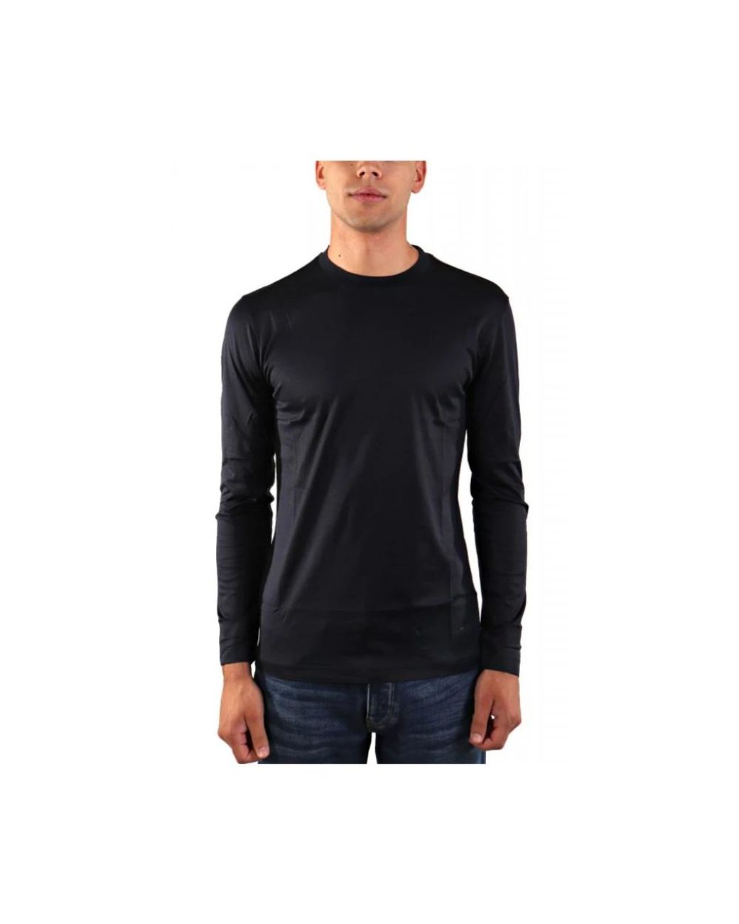 Emporio Armani Black Long Sleeve T-Shirts for men