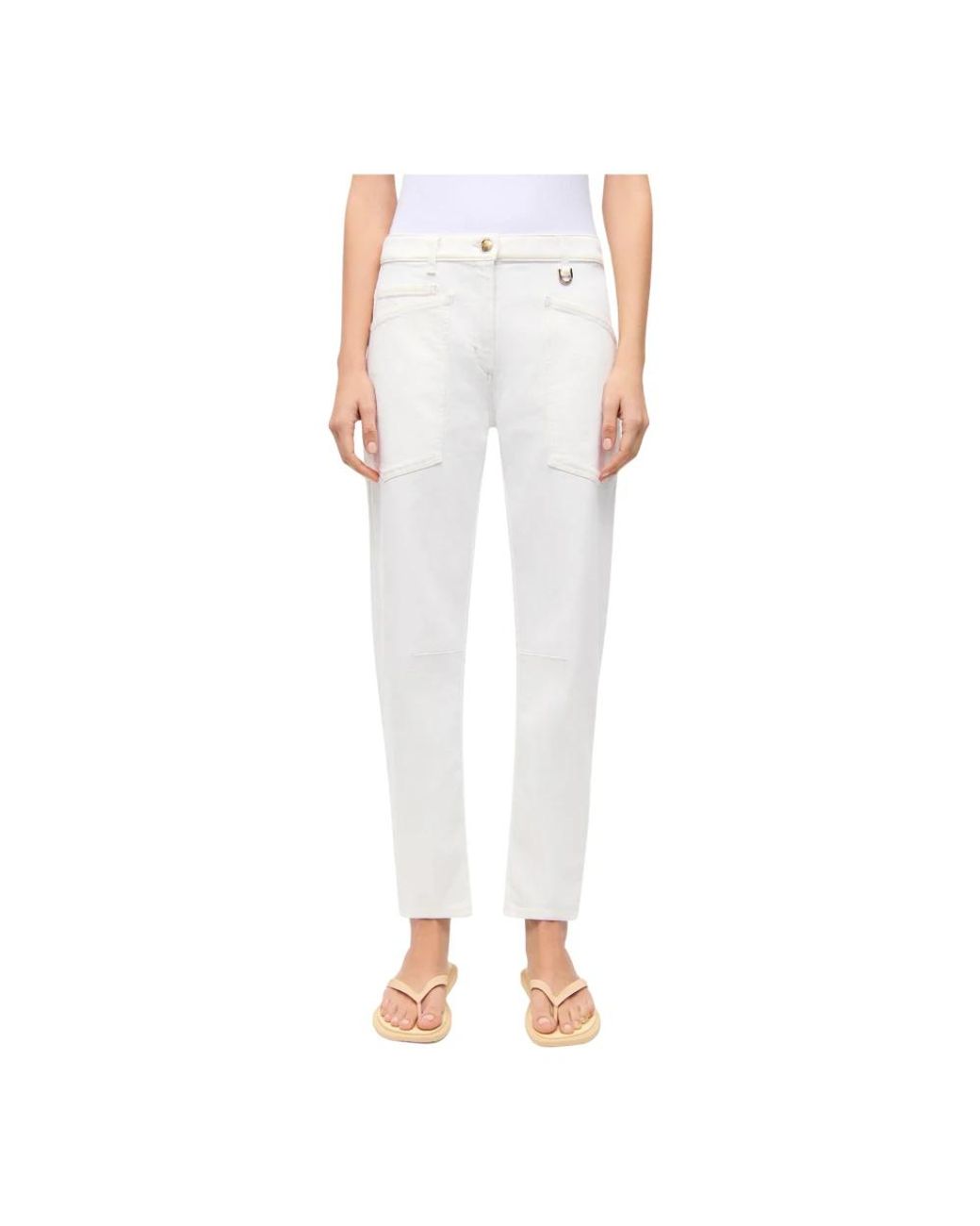 Cambio White Loose-Fit Jeans