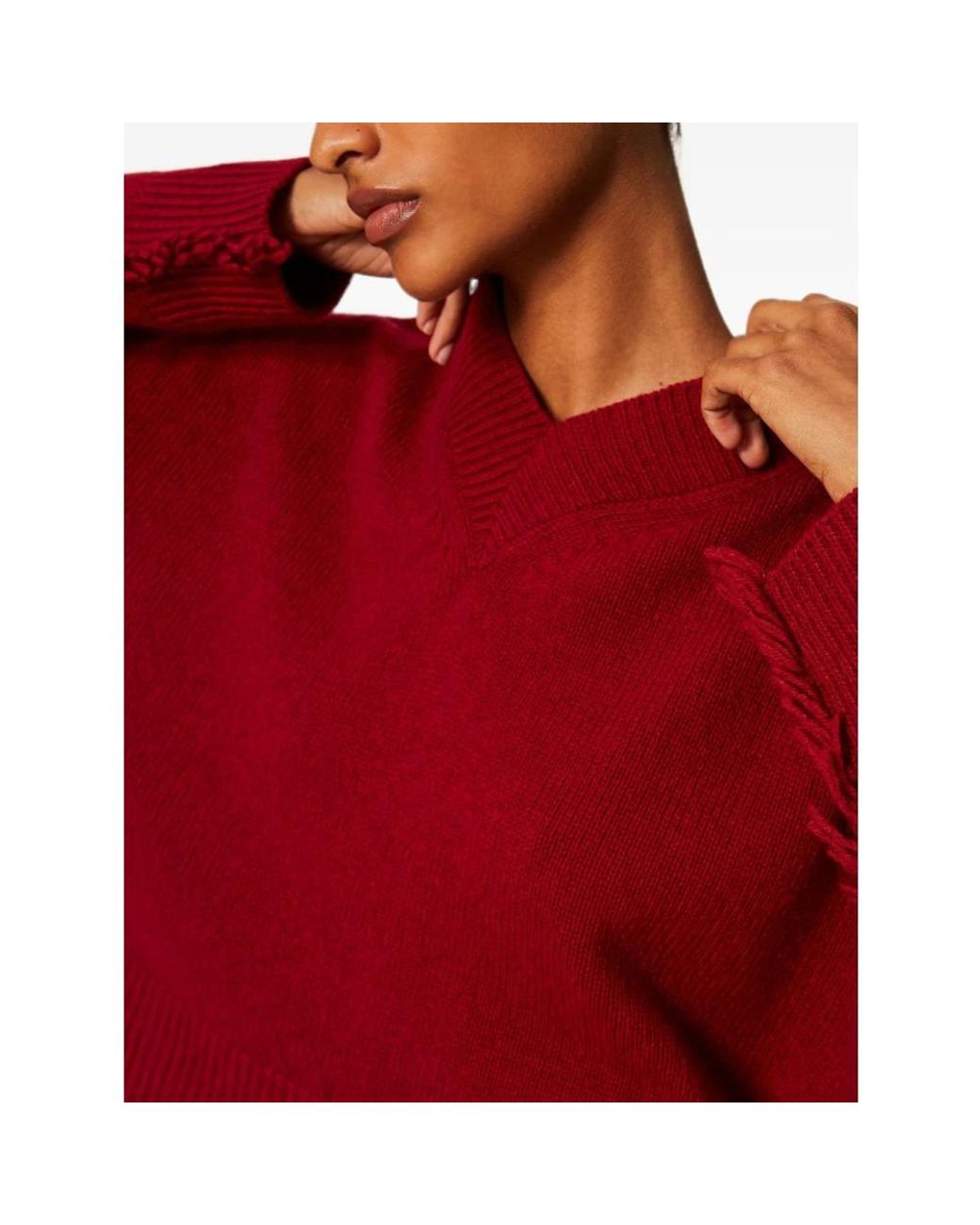 Twinset Red V-Neck Knitwear