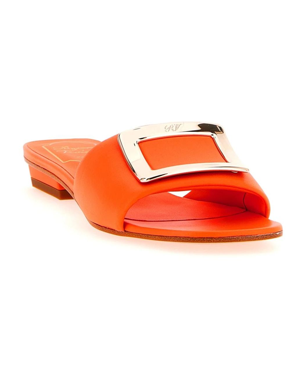 Roger Vivier Orange Heeled Mules