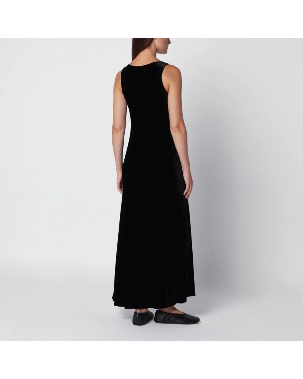 Rohe Black Samtkleid Mit U-Ausschnitt