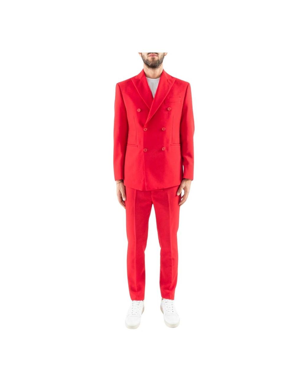 Cor Sine Labe Doli Red Double Breasted Suits for men