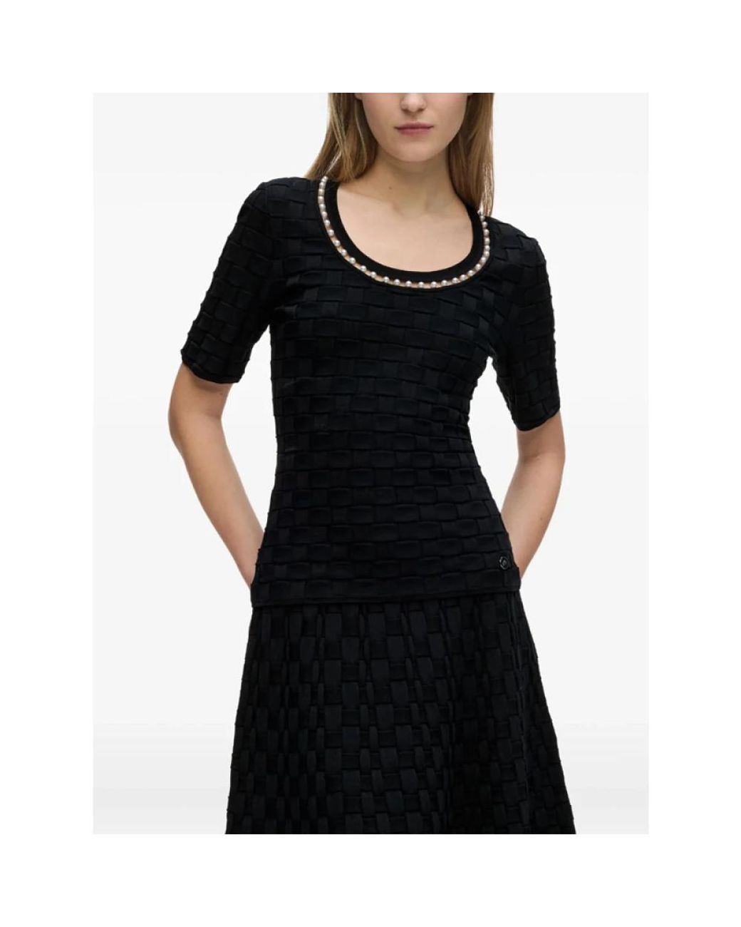 Karl Lagerfeld Black Round-Neck Knitwear