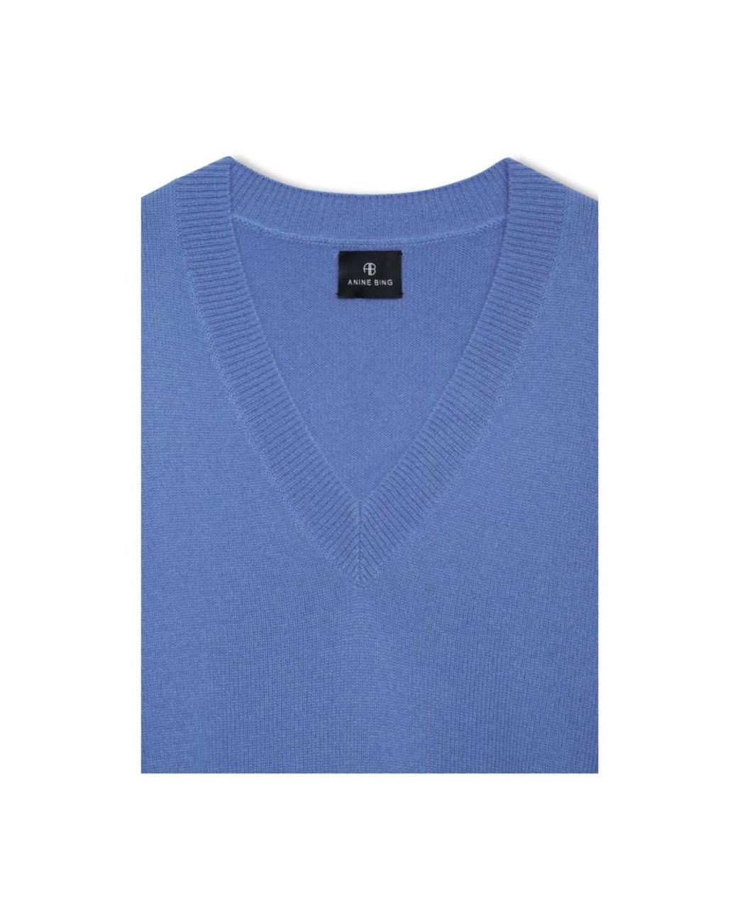 Anine Bing Blue V-Neck Knitwear