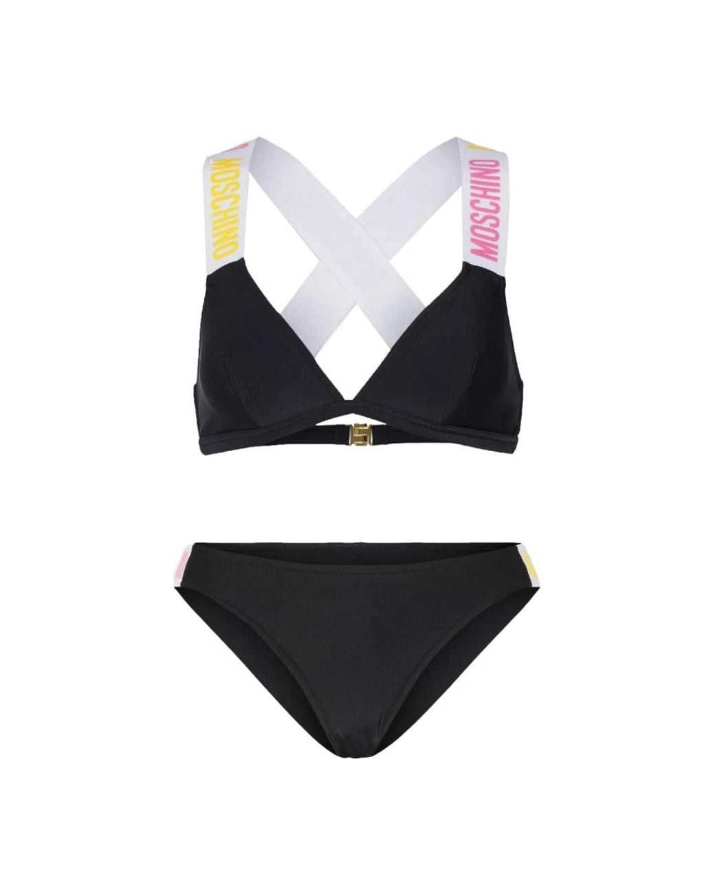 Moschino Badmode ,Zwart ,Two-Piece Zwarte Zwem Bikini in het Black