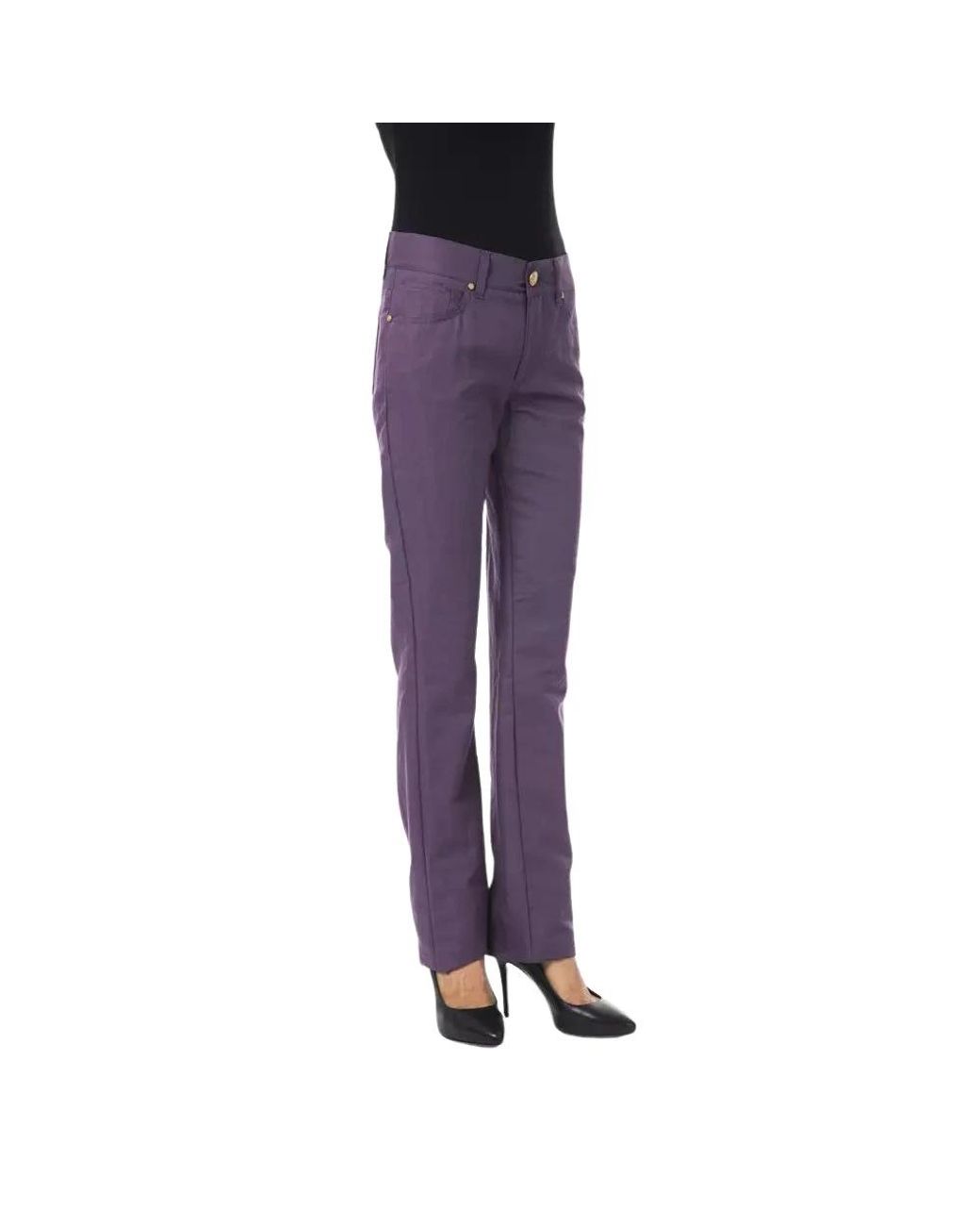 Byblos Broeken ,Paars ,Katoen Paarse Katoenmix Broek in het Purple