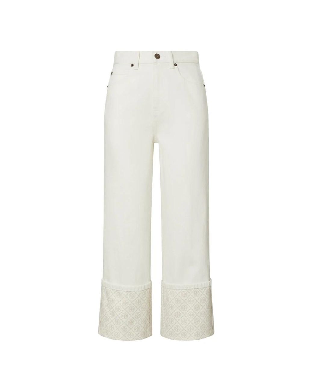 Tory Burch White Wide Trousers