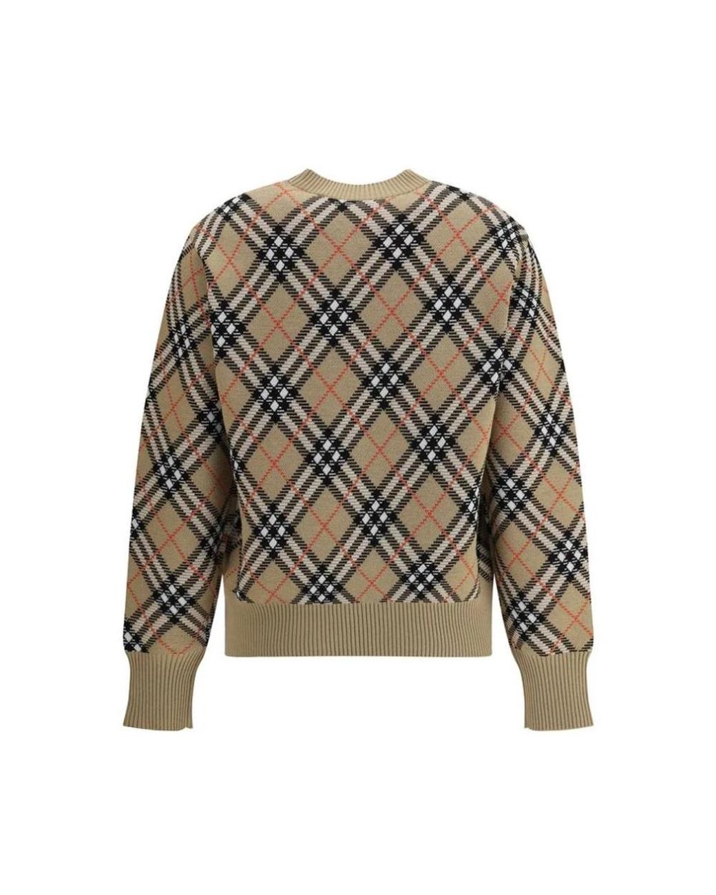 Burberry Gray Round-Neck Knitwear
