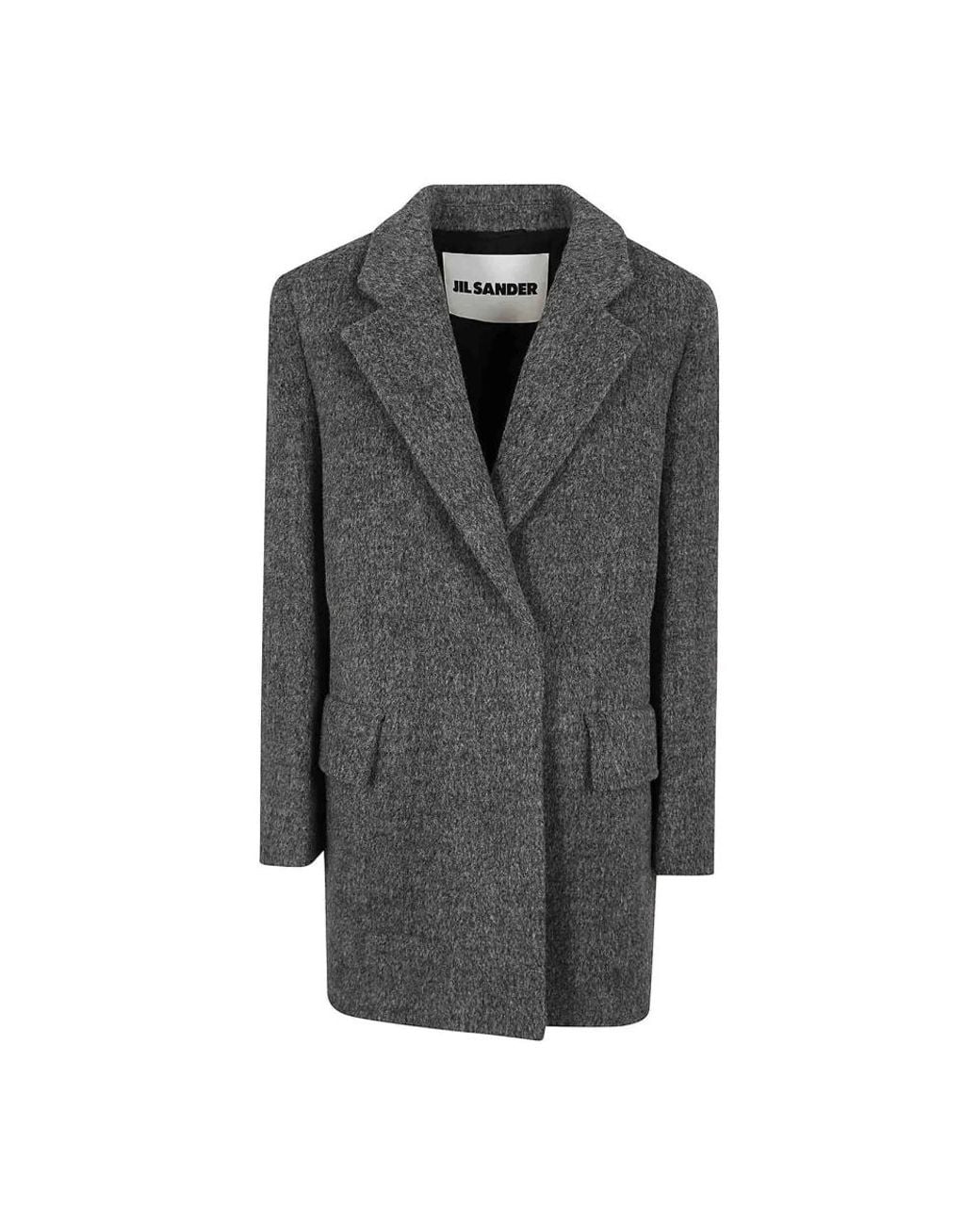 Jil Sander Gray Double-Breasted Coats