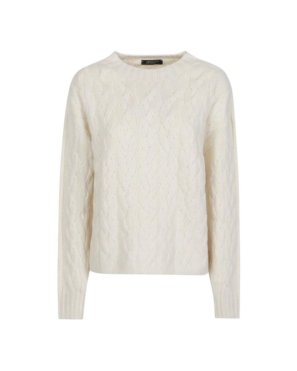 Aragona White Round-Neck Knitwear