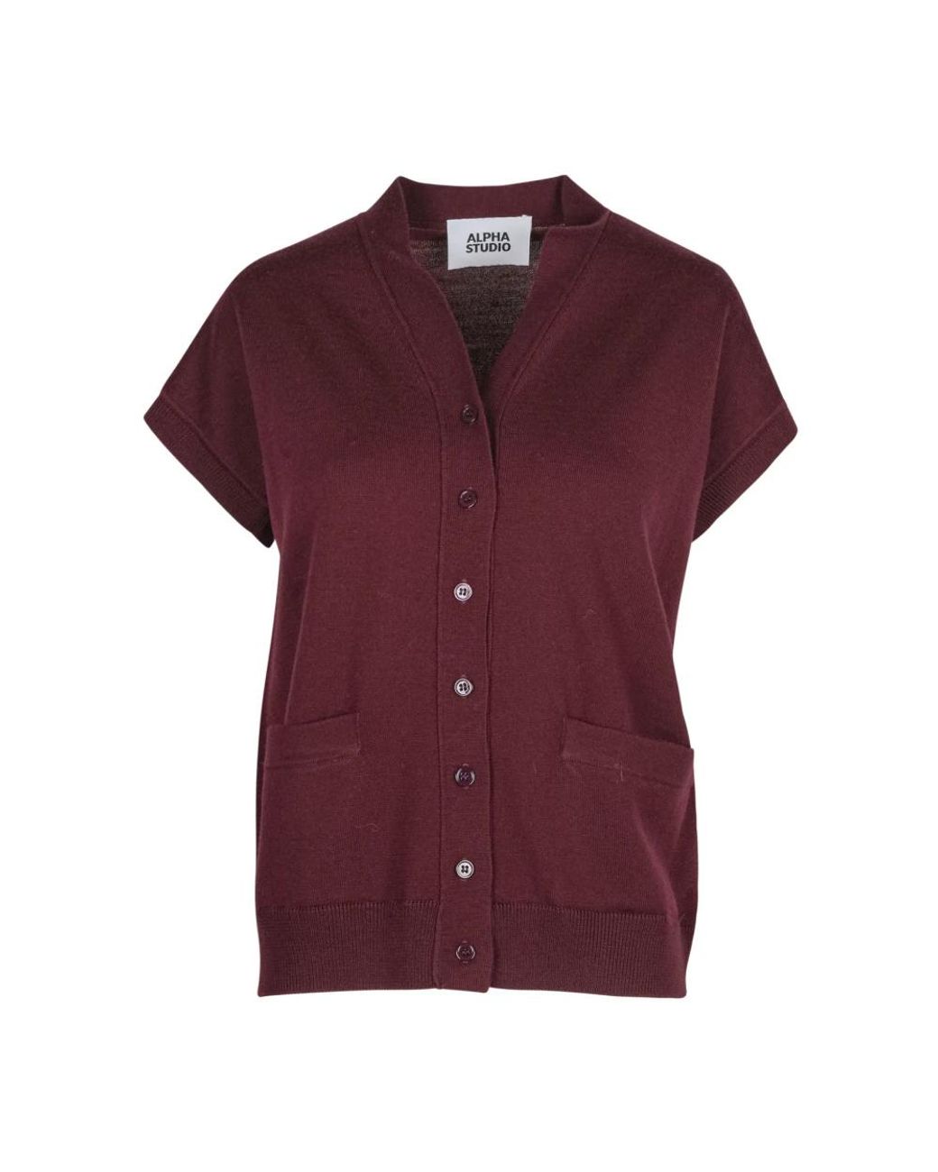 Alpha Studio Merino Gilet in het Purple