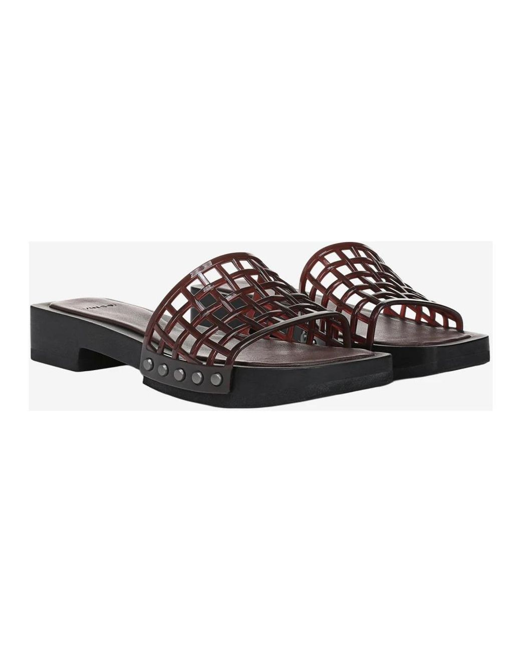 Vince Black Heeled Mules