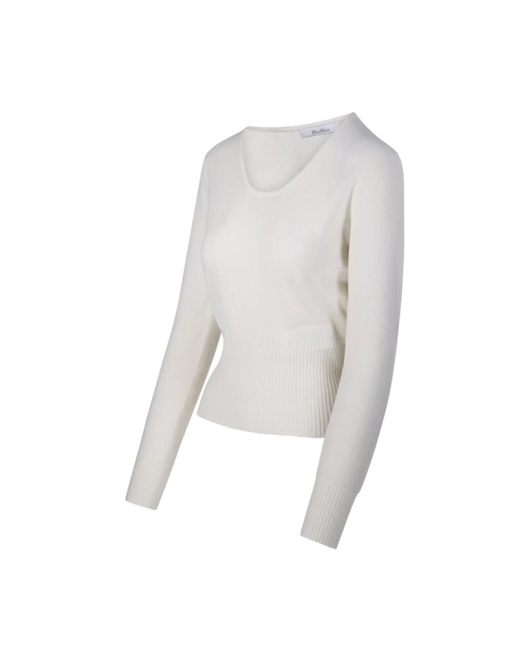 Max Mara White Round-Neck Knitwear