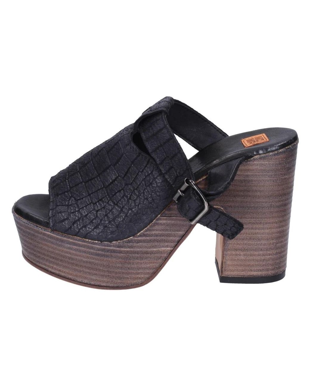 Moma Blue Heeled Mules