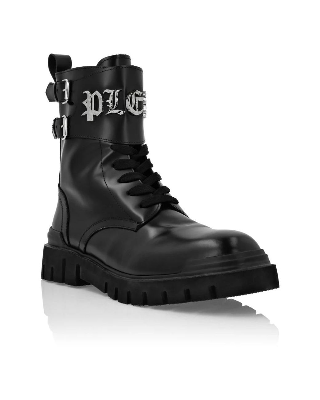 Philipp Plein Mid Flat Gothic Plein Boots in Black für Herren